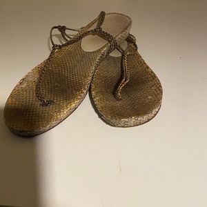 MIU MIU PYTHON THONG SANDALS 38.5 IT